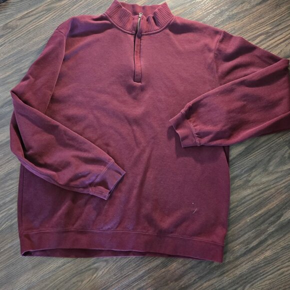 CUTTER & BUCK Men's 100% Cotton Burgundy Mock Neck Pullover SIZE XXL - Picture 5 of 5